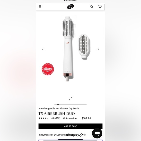 NWT T3 AIREBRUSH DUO Interchangeable Hot Air Blow Dry Brush - Picture 1 of 9